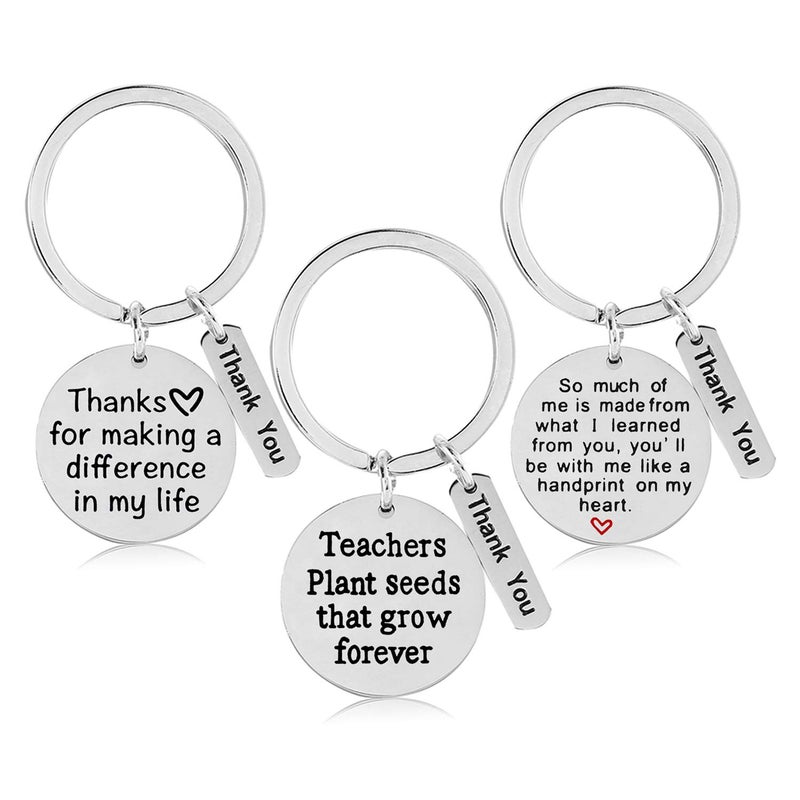 Nimteve Teacher Appreciation Gift for Women, 3PCs Teacher Keychain Set, Jewelry Gift for Teachers, Birthday Gift for Teacher Gifts From Students (3PCs Mixed #1) - Image 5